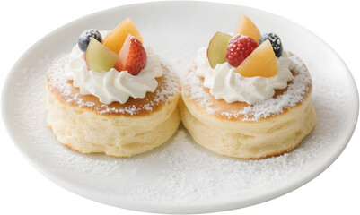 폭신한수플레팬케이크와생크림디저트