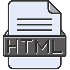 HTML File Format Vector Icon Design