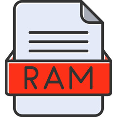 RAM File Format Vector Icon Design
