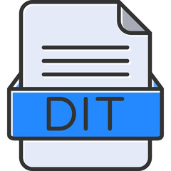 DIT File Format Vector Icon Design