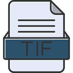 TIF File Format Vector Icon Design