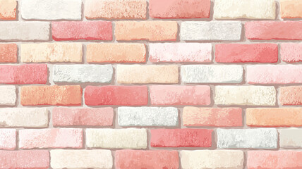 Obraz premium パステル調の春色レンガ壁