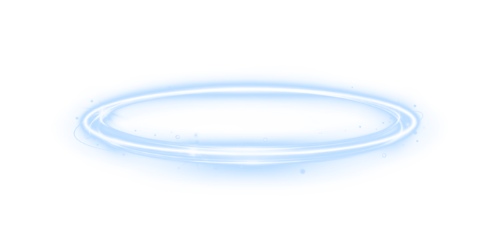 Line, spin, speed, twirl, light. PNG abstract vortex with elegant blue swirl and digital shine. Use this glowing PNG Overlay for transparent design, motion trace, and bright circular effects.