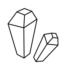 Doodle jewel. Vector icon of diamond shape isolated on a white. Hand drawn line illustration