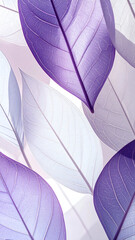 A soft, abstract composition of translucent purple and white leaves layered together.