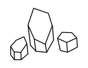 Doodle jewel. Vector icon of diamond shape isolated on a white. Hand drawn line illustration
