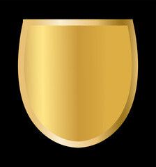 Golden shield emblem on white background, perfect for security, heraldic, or luxury branding and graphic design use