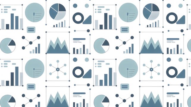 Professional business data visualization seamless pattern for modern marketing reports and presentations
