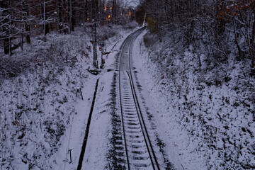 railroad in winter