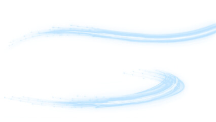 Elegant blue light swirl with sparkles and stars. PNG image with transparent background for graphic...