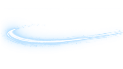 Magical blue comet trail with sparkling stars and glowing particles. PNG with transparent background, perfect for Christmas, winter holidays, or festive decorations and overlays.