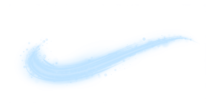Whimsical blue wind swirl with glowing sparkle trail. Transparent PNG perfect for fairytale themes, birthday magic, storybook design, or dreamy overlays.