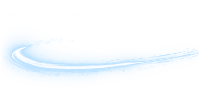 Magical blue comet trail with sparkling stars and glowing particles. PNG with transparent background, perfect for Christmas, winter holidays, or festive decorations and overlays.