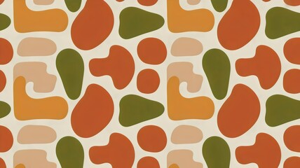 Trendy abstract shapes create a warm, earthy pattern perfect for your next creative design project