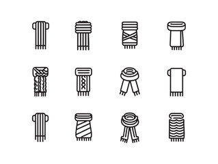 Knitted Scarves Outline Style Artwork