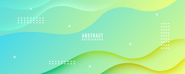 3D blue green abstract background overlap layer on bright space with flowing waves decoration. Modern graphic design element cutout style concept for web banner, art, flyer, card or brochure cover