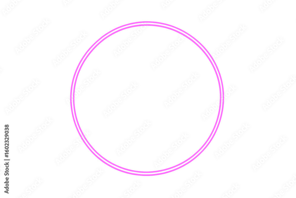 Poster glowing pink neon circle provides vibrant accent on a transparent background, creating a striking vi