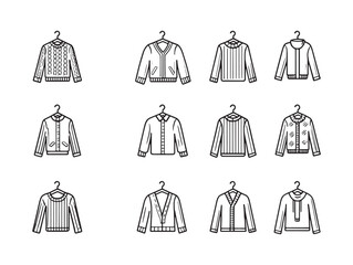 Knitted Shawl Line Art Illustration