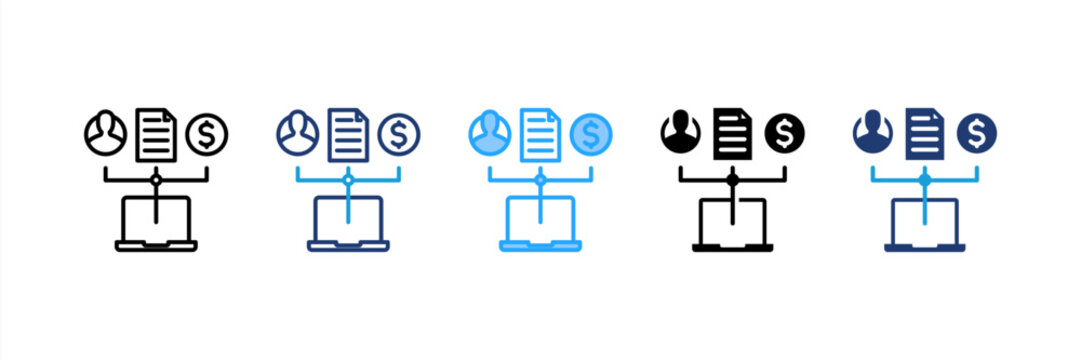 Data Collection icon set multiple style collection