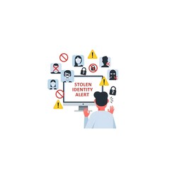 Stolen Identity Alert – Digital Fraud and Cyber Risk Illustration