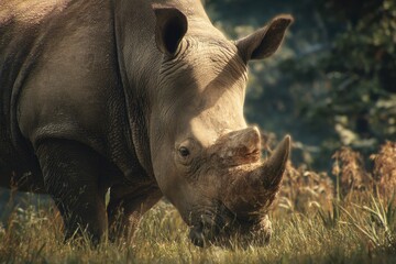 Obraz premium rhino at the wildlife reserve
