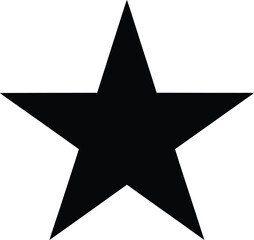 Fototapeta premium A single black five pointed star centered on a white background in a minimalist simple graphic design