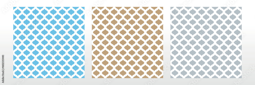 Poster set of abstract geometric patterns. seamless vector backgrounds. colored ornaments graphic modern pa