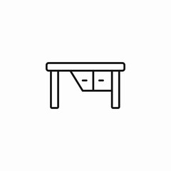 wooden desk drawers icon sign vector