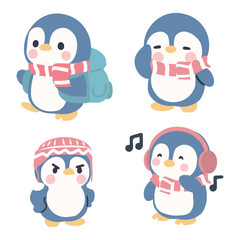 Collection of cute penguin illustrations