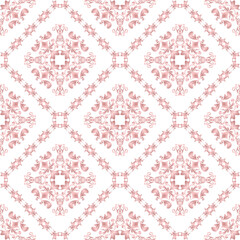 Classic Damask seamless pattern, Vintage design, element old style, Rose gold floral ornament, Luxury Ornamental lace tracery, Traditional background, Vector Illustration for Elegant Textile Design