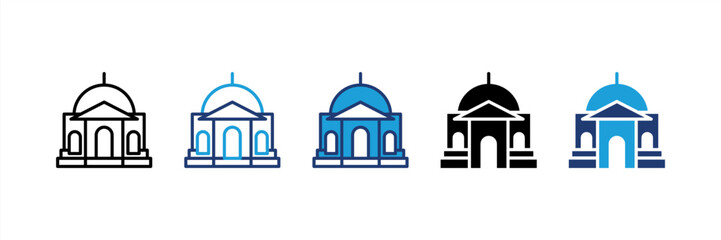 Government icon set multiple style collection