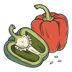 Bell pepper  vector illustration perfect for posters, icon, t-shirts, cards, wall art prints and ai design.