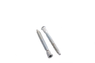 SStainless steel self-tapping screw for screwing into metal. Self-tapping screw isolated on white background