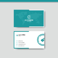 Elegant business card design template showcasing a global network and modern brand identity