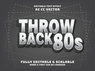 halftone vintage text effect. throwback at 80s illustration