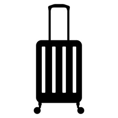 スーツケース・キャリーケース・トロリーバッグ・旅行カバン・ラゲッジ　アイコン・シルエット　ベクター／透過PNG／JPEG白背景