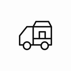 delivery truck house icon sign vector