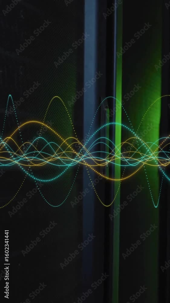 Poster animation of connections and digital data processing over computer servers