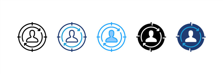 Retargeting icon set multiple style collection