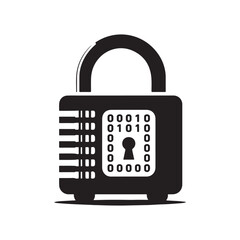 data lock vector silhouette clip art logo design illustration