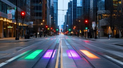 Creative street signage marks the new year, red 2025 fades as green 2026 lights up on urban intersection