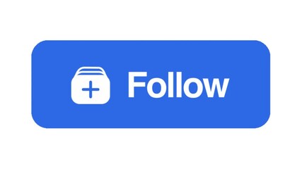 A blue follow button with a plus icon, a user interface element for social media subscription and online community engagement. - Powered by Adobe