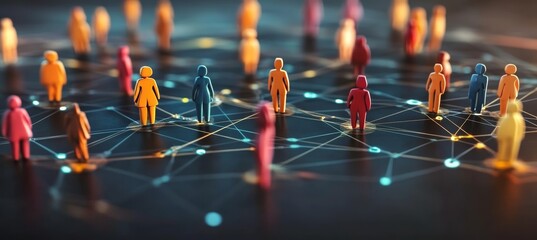 Diverse Individuals Engaged in Global Digital Communication Through Community and Data Technology