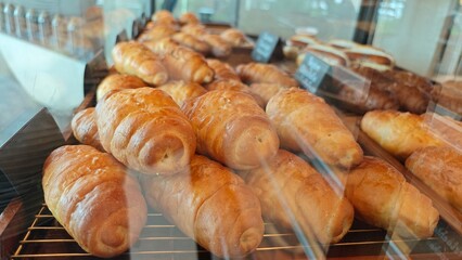 Salt Bread or Shio Pan in Glass Cabinet.