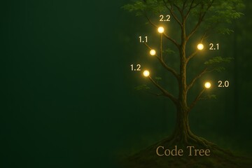 Version Control Tree Visualizing Collaborative Code Management and Software Development Branches