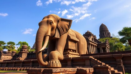 Ancient stone elephant terrace, Angkor Thom, Siem Reap,  majestic,  exploration