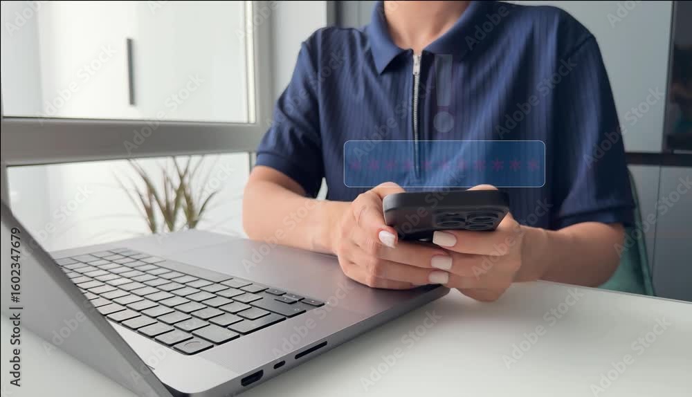 Poster network security system. personal data information on smartphone.information and cyber security tech