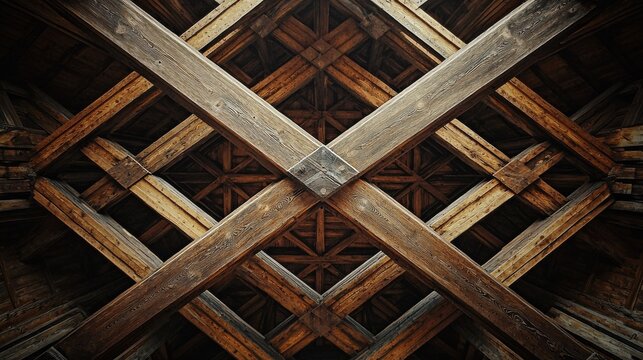 Covered bridge diagonal bracing interior wooden timber construction traditional American structural engineering cross-bracing patterns historic beams
