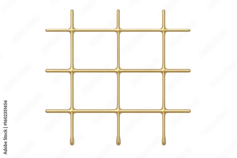 Aufkleber golden grid structure with dripping effect isolated on transparent background, creating a luxurious 