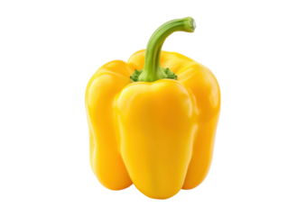 yellow bell pepper isolated on white or transparent png